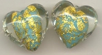 Grande Hearts, Turquoise & "Cracked Gold"